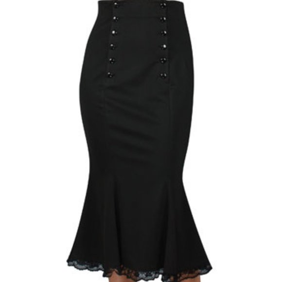 Chic Star Double Button Up Skirt - Picture 1 of 7